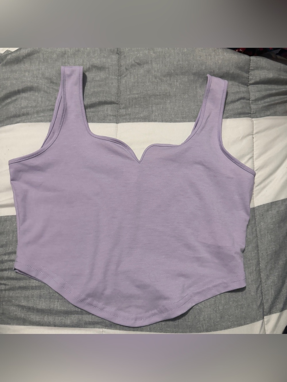 Lilac Notch-Neck Crop Tank Top - Women